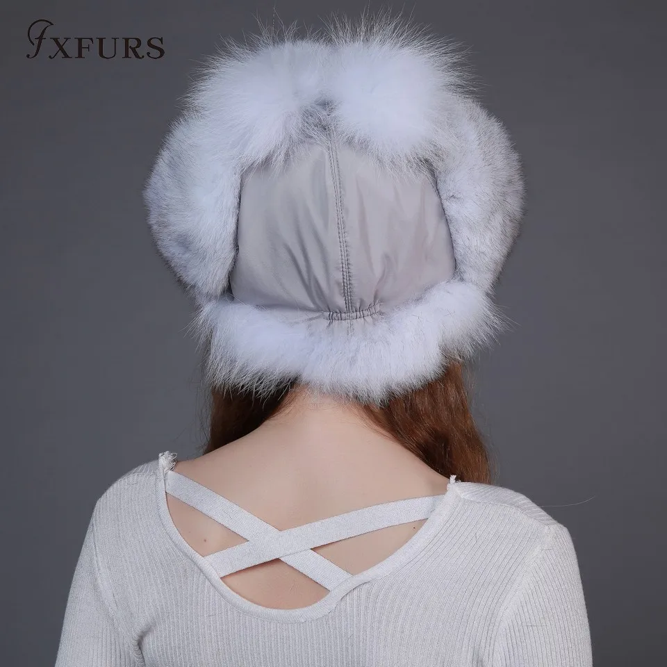 FXFURS лучший рождественский подарок! Новое поступление, зимняя модная женская шапка из натурального Лисьего меха, русская теплая меховая шапка Leifeng, 13 цветов