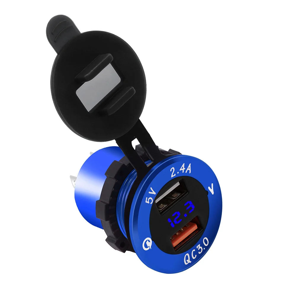 Qucik Charge QC 3 0 12 24V двойной USB автомобильный мотоцикл прикуриватель зарядное