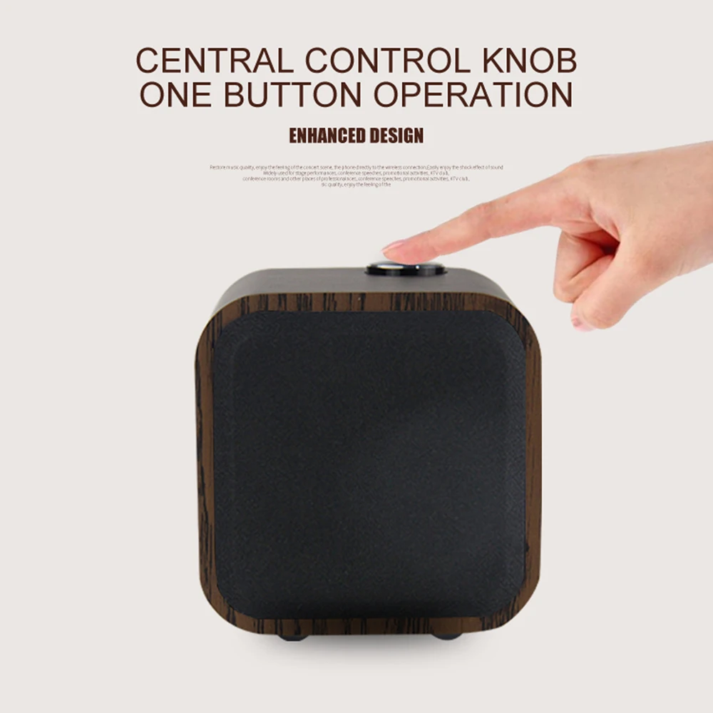 Смалоди HiFi деревянная Bluetooth колонка с сабвуфером, беспроводная портативная миниатюрная колонка для открытого пространства со встроенным FM-приемником 10 Вт.