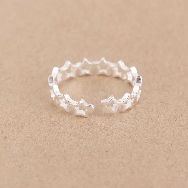 Trusta New 100% 925 Sterling Silver Fashion Women Cute Star Rings Size 5 6 7 Wonderful Gift For Girls Kids Lady's DS389 | Украшения и