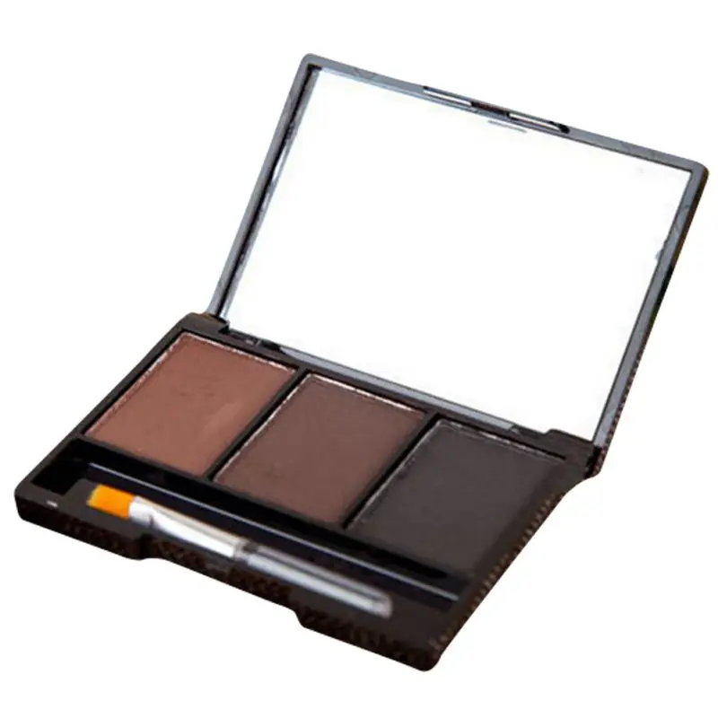 Natural Fashion Pro Kit 3 цвета Порошковые тени для бровей усилитель палитры W Кисть Коричневый Серый усилитель бровей