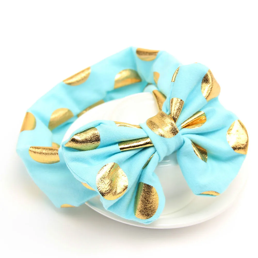 1 шт. ободки с бантиком в бронзовом горошек для девочек лента волос из