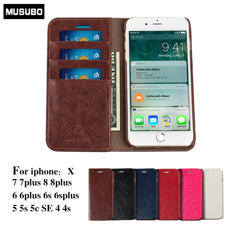 Высококачественный кожаный чехол для телефона iphone 7 X 8 6 6S 11 pro держатель карт
