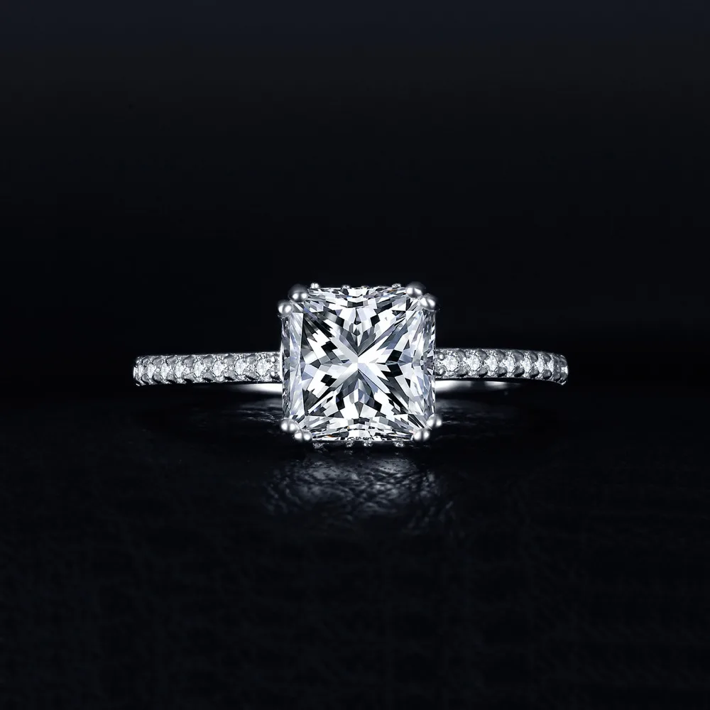 JewelryPalace 1.5ct Принцесса Cut Цирконий Юбилей Свадьба 925 серебряный перстень для Для