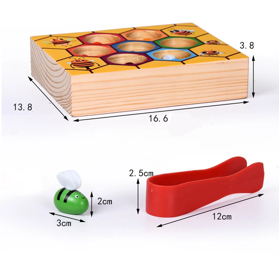 Деревянные игрушки Hive Montessori детские пчелы зажим для сбора памяти обучение
