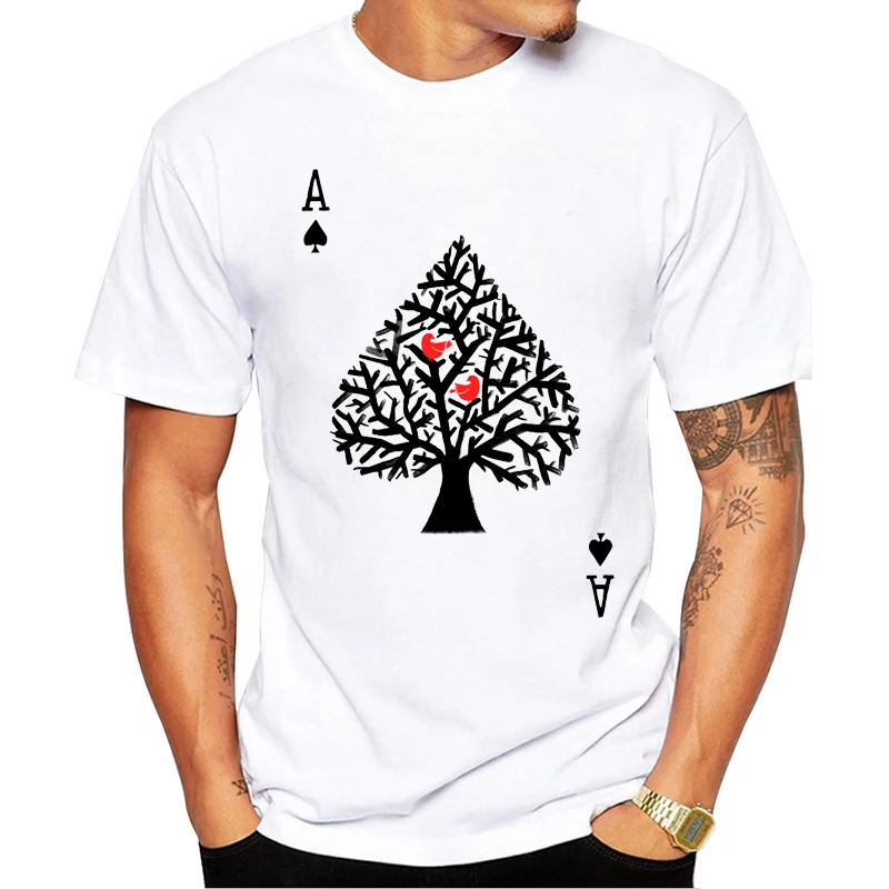 Мужская футболка с принтом Ace of spade белая забавным лето 2019|men t-shirt|ace whitemen summer |