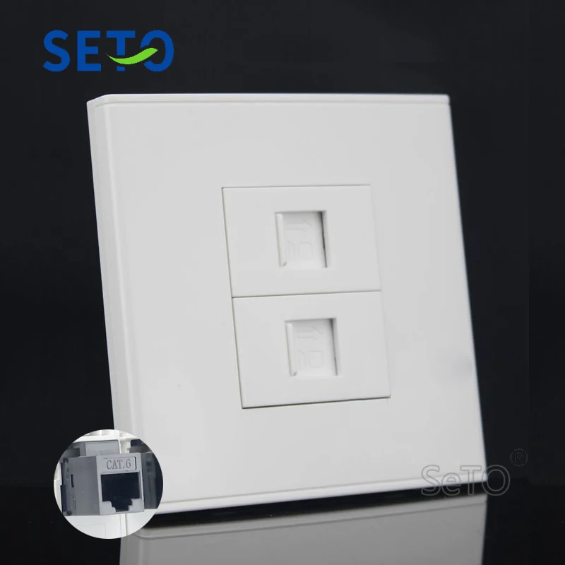 SeTo 86 Тип 2 порта гигабитная сетевая Панель RJ45 Cat6 выход в ассортименте панель