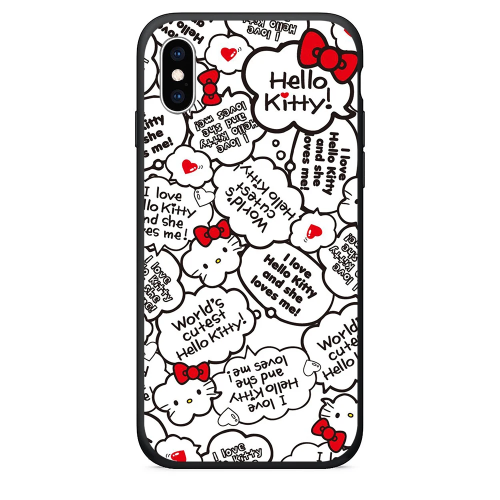 ТПУ чехол для телефона iPhone x Силиконовый Hello Kitty 8 Plus 6 6s se xr xs max 5S |