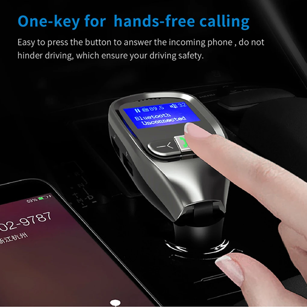Fm-передатчик беспроводной Hands Free Bluetooth V4.2 FM модулятор Автомобильный MP3-плеер TF музыкальный плейер с интерфейсом USB AUX Выход