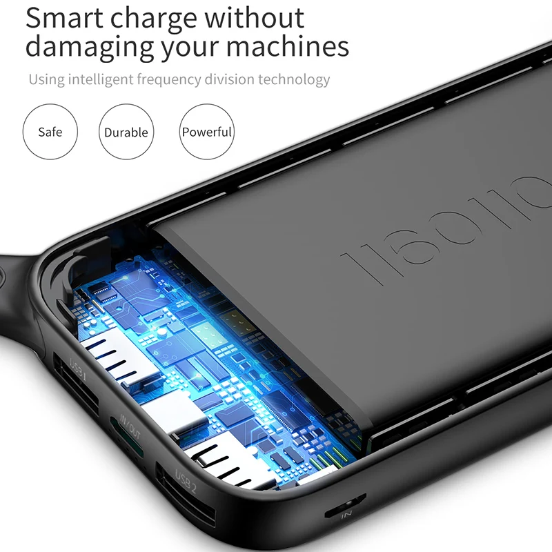 Baseus power Bank 20000 мАч Быстрая зарядка 3,0 портативное зарядное устройство для телефона двойной USB внешний аккумулятор для iPhone Xs Max samsung S9