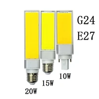 led bulbs e27 g24 corn lamp 10w 15w 20w cob white warm white spotlight 180 degree ac85 265v horizontal plug light lampada 5pcs