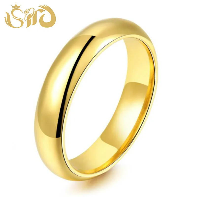 Простые 4 мм круглые гладкие кольца из титановой стали женское и мужское модное
