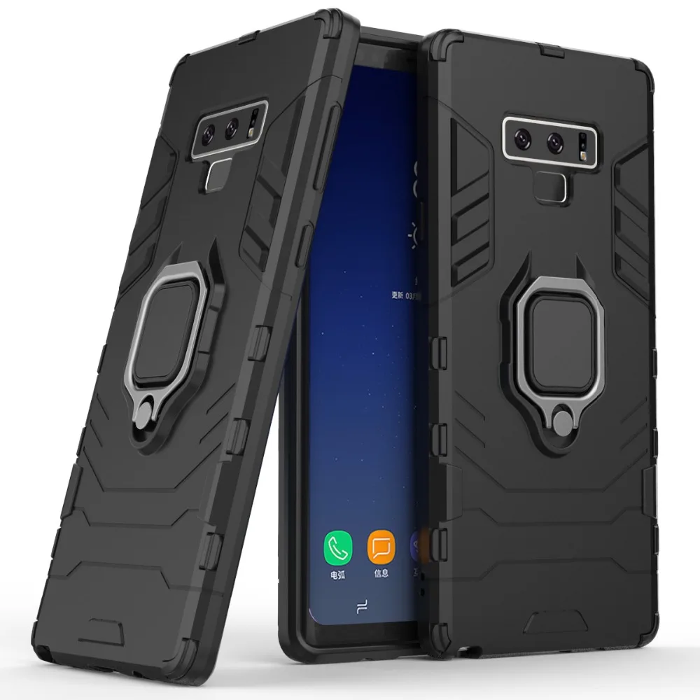 Роскошный бронированный чехол с кольцом для Samsung Galaxy Note 9 магнитный