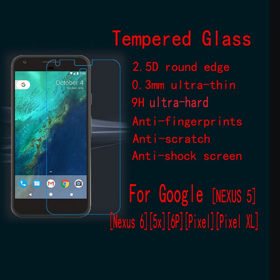 Закаленное стекло FENGHEMEI 10 шт./лот для Google Nexus 5 6 5X 6P Pixel XL 2 3 2XL 3XL 3A защита экрана