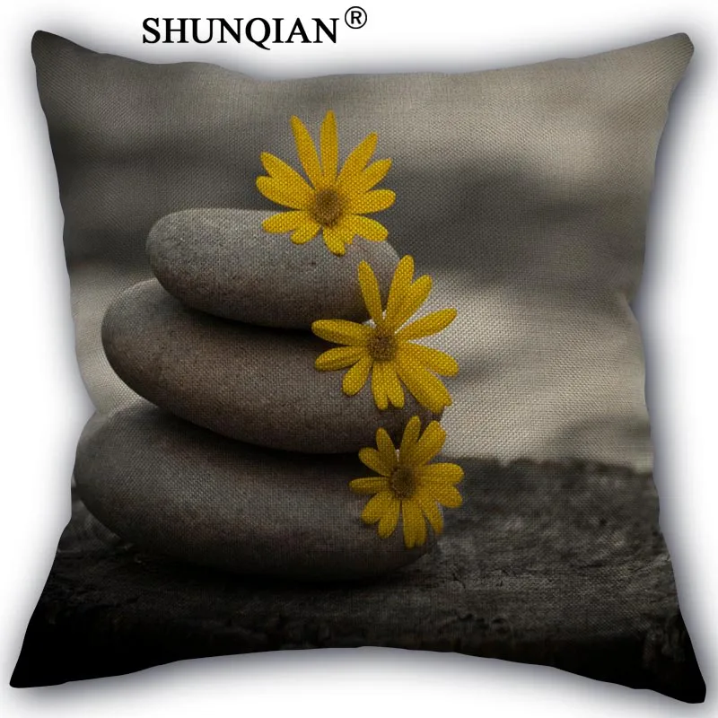 Pillowcase Zen Stone Подушки Детские случае пользовательские хлопок лен Площадь декоративные Наволочки чехол на молнии 45x45 см одна сторона - Цвет: Pillowcase