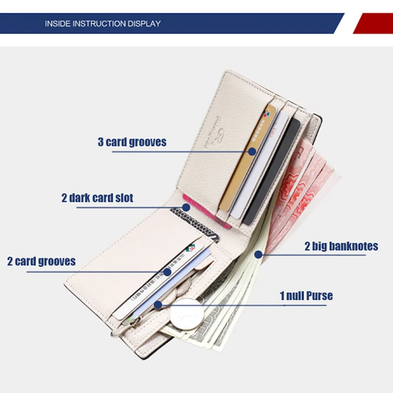 Лидер продаж кожаные кошельки Мужские Короткие повседневные Черные на молнии с