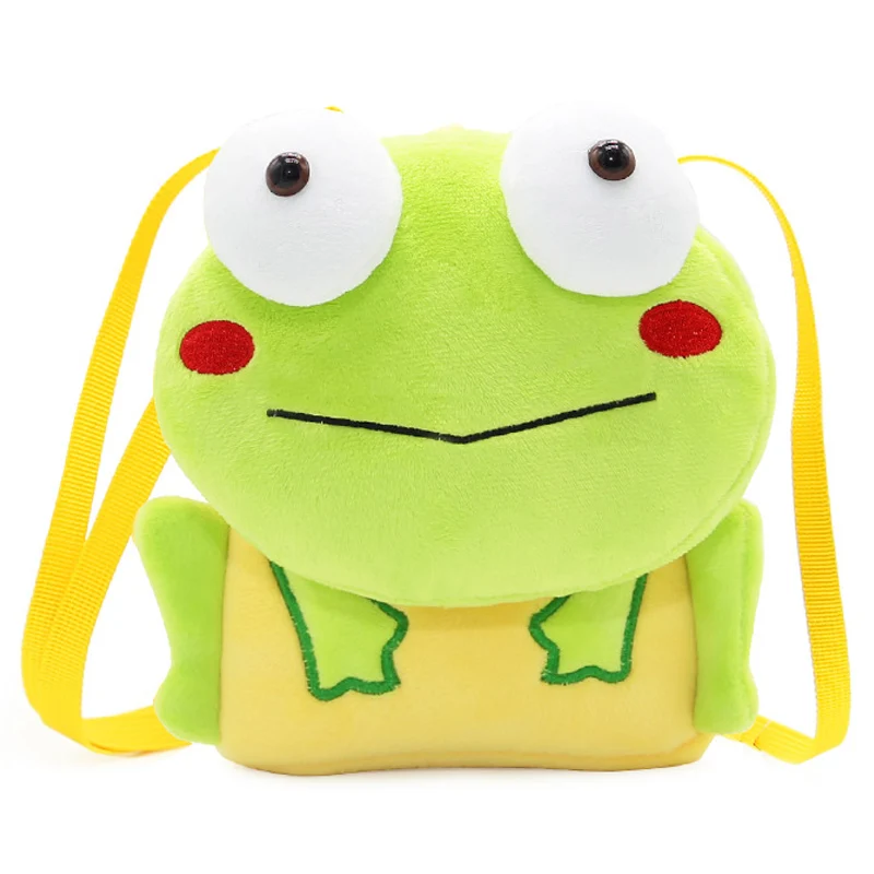 Мини-сумка в виде лягушки из мультфильма, маленькие детские школьные сумки для маленьких мальчиков и девочек, мягкая плюшевая сумка-мессенд...