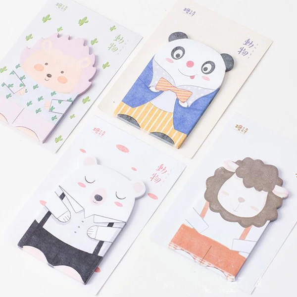 1 шт. Kawaii серии животных блокнот для заметок бумажные Липкие заметки милые