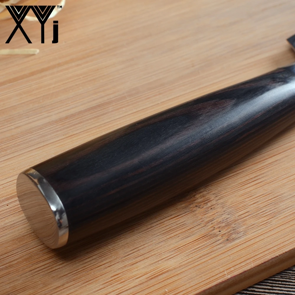 XYj 7Cr17 кухонный нож из нержавеющей стали 7 дюймов Santoku популярный узор лезвие
