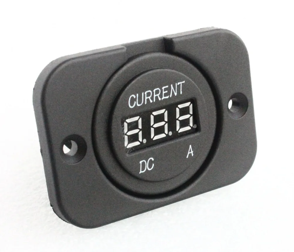 12V ~ 24V красный цифровой измеритель тока монитор Амперметр задняя панель розетка