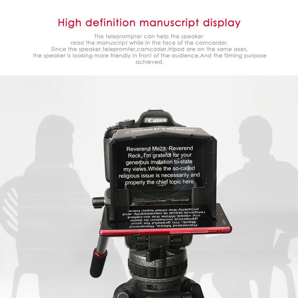 T1 Practical Phone Use Easy Operate Professional Teleprompter Set DSLR Camera Interview Forum Portable With Adapter Ring Mini |