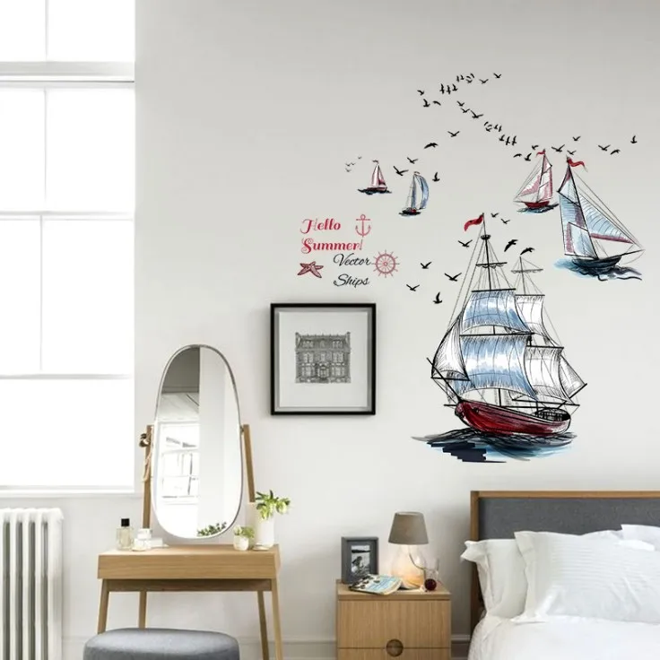 Парусная лодка Фотофон для телевизора украшение дома настенный постер сделай