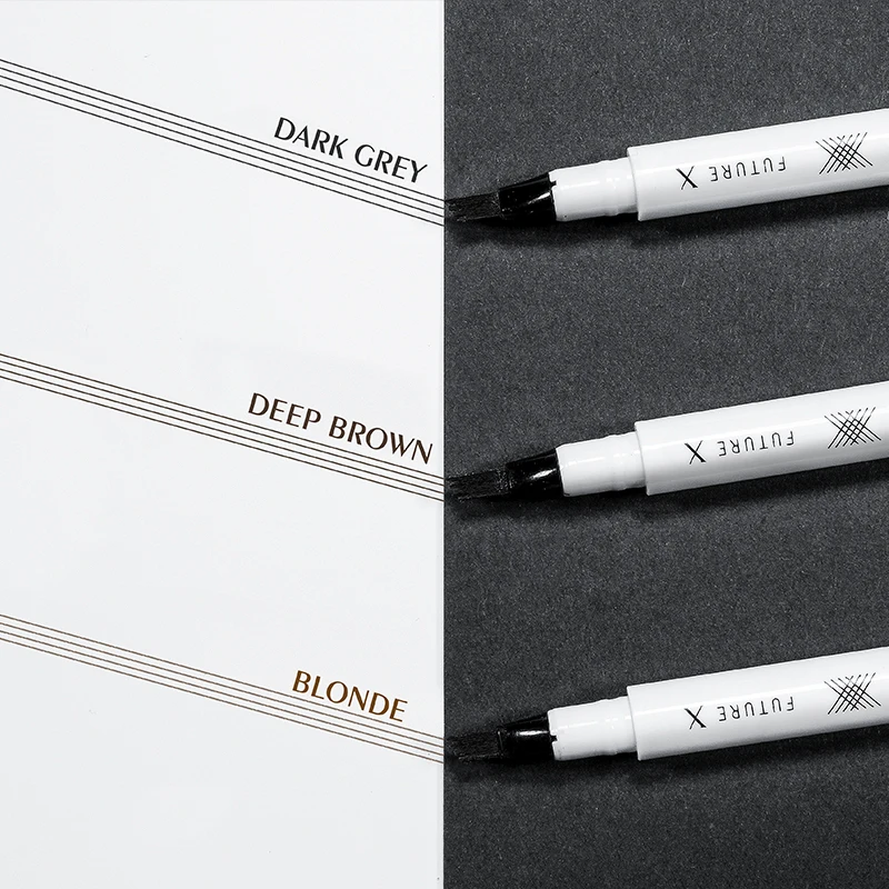 Microblading тату-ручка для бровей, водостойкая вилка, наконечник для бровей, чернильный карандаш, 4 головки, жидкий карандаш для бровей, макияж, блонд, коричневый цвет