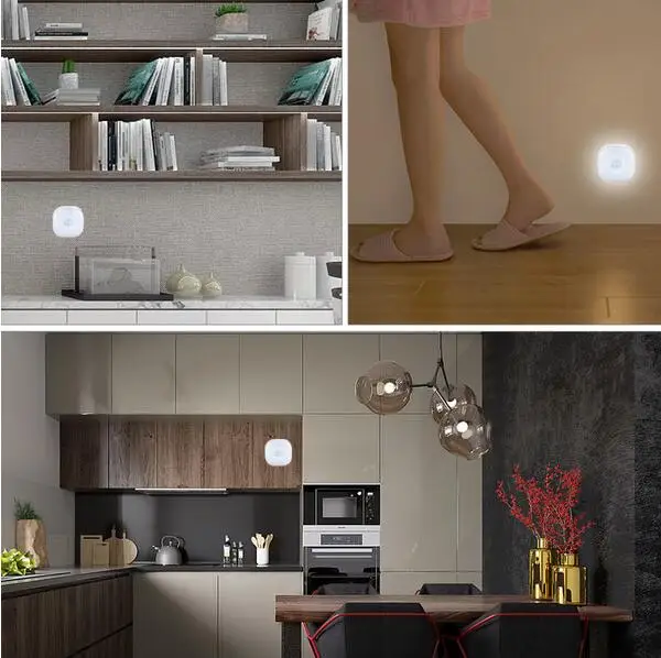 Под шкафом свет PIR датчик движения беспроводной настенный светильник умный