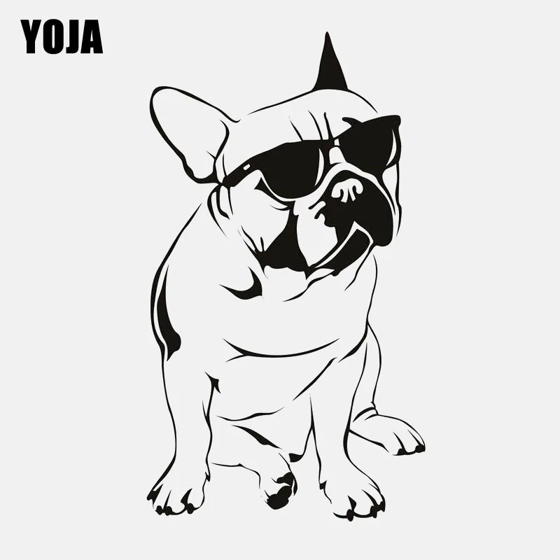 YOJA 55*95,4 см Французский бульдог стикер на стену Забавные Животные Собака ПВХ наклейка детская спальня домашний декор W3-007