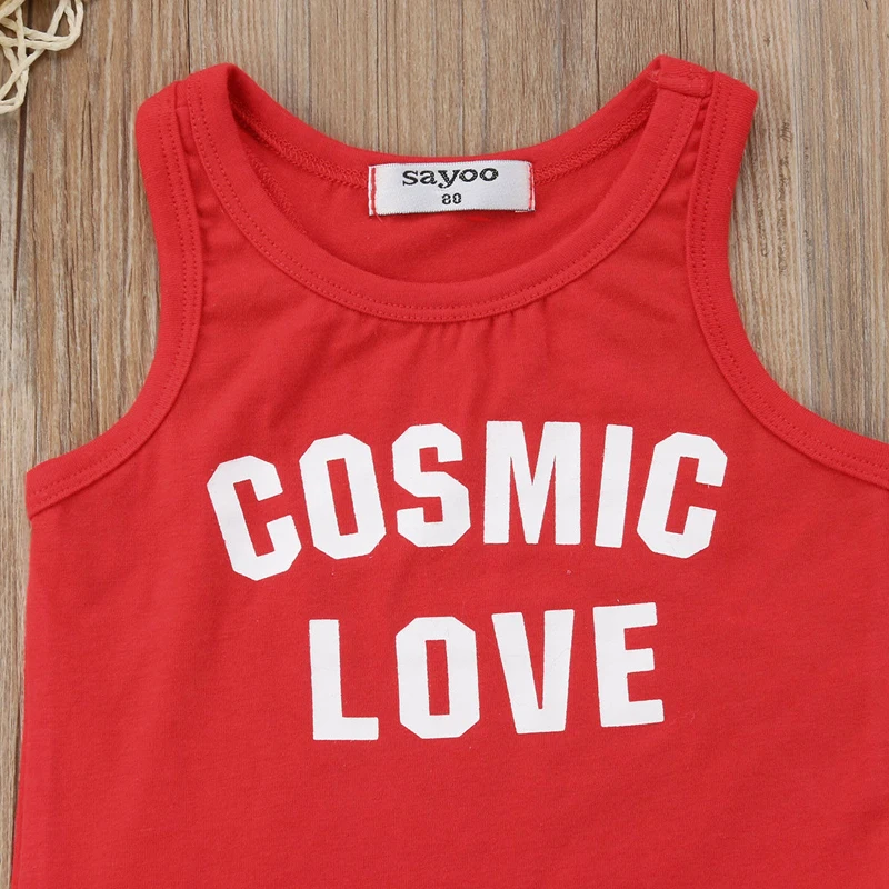 Крутой красный жилет с надписью для маленьких девочек топ без рукавов + штаны