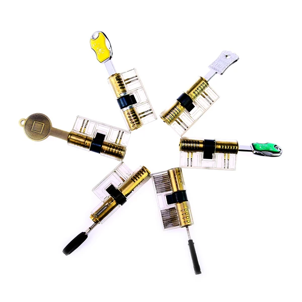 Новое поступление 6 шт. прозрачный вырез видимый замок для практики набор с