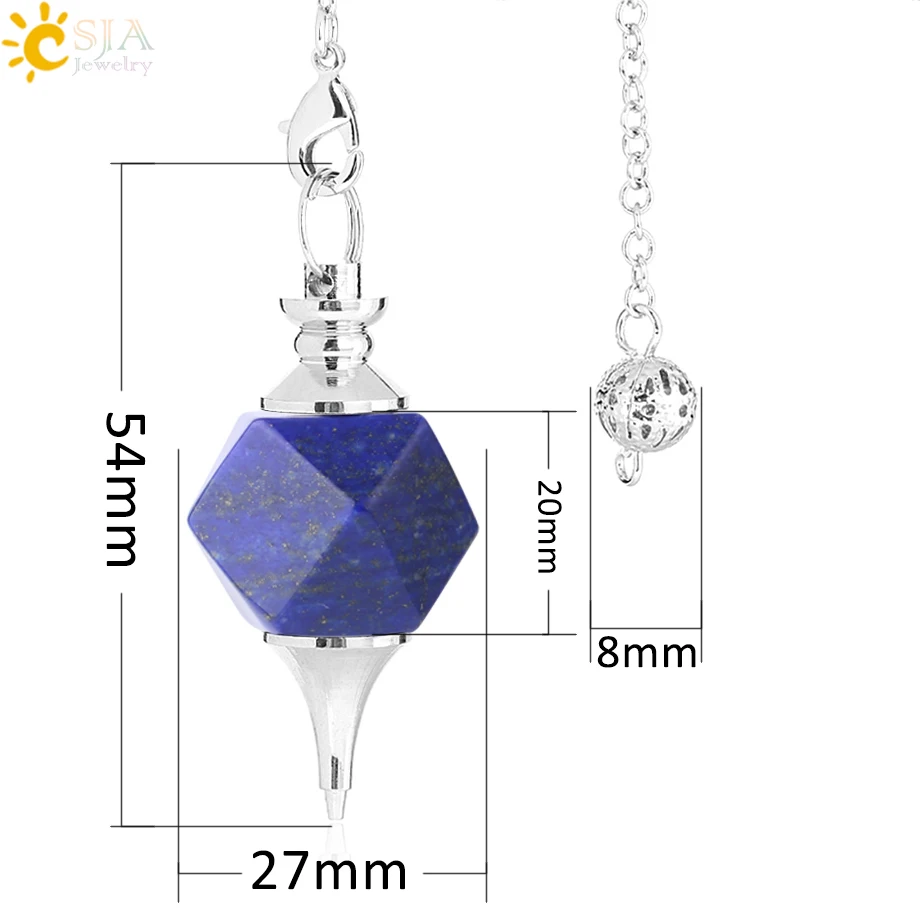 Многогранная натуральная подвеска в виде каменного маятника CSJA для закрепки