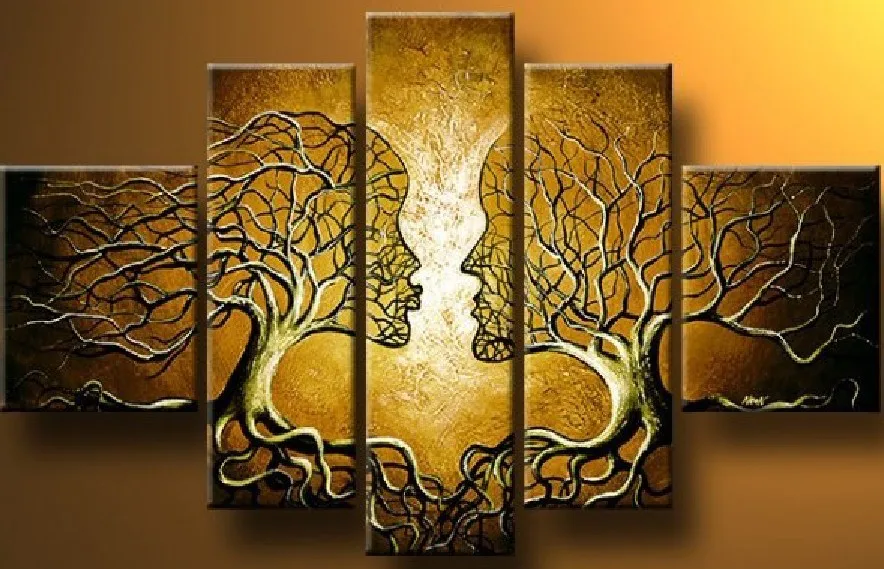 

life tree Wall Art Home Decoration Tree Of Life Pictures Abstract 5 Piece Oil Painting On Canvas For Living Room