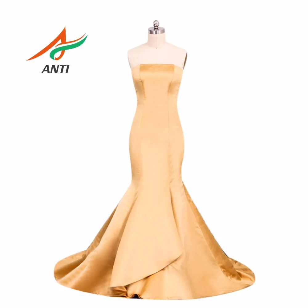 Антиэлегантное Золотое вечернее платье русалки Vestido De Festa без рукавов бретелек