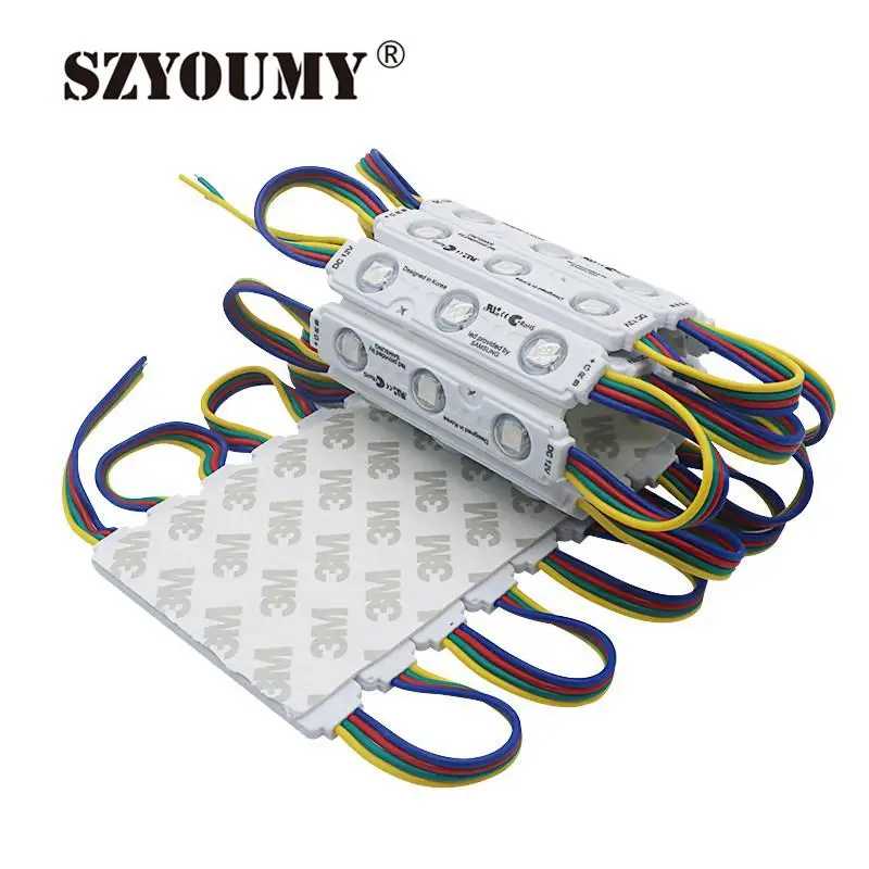 SZYOUMY 5050 SMD RGB 3LED Светодиодный модуль с линзами DC12V рекламные буквы 2 года Хорошее