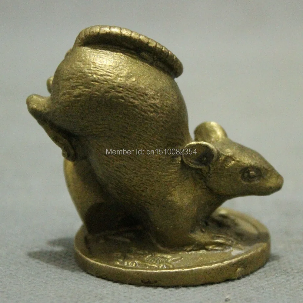 Китайская Чистая латунь прекрасный год мышь из зодиака играть монета юаньбао