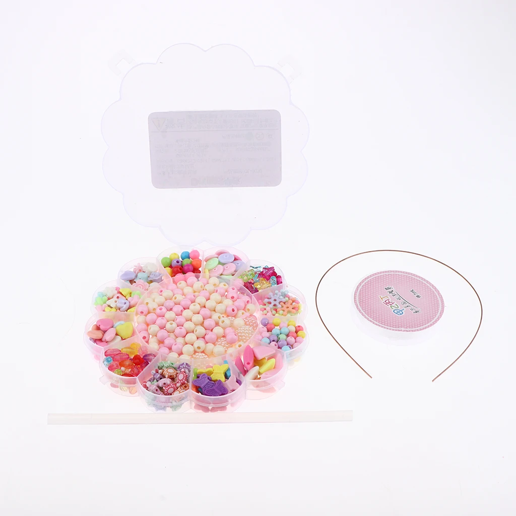 

510 Pieces Colorful Acrylic Craft Beads Kit for Kids Girl Jewelry DIY Making