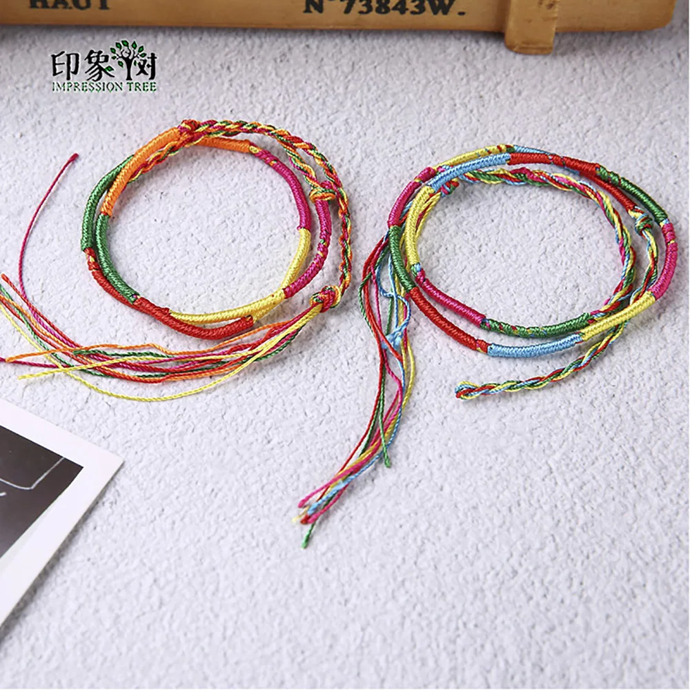 Случайный цвет ручной работы кисточкой веревки многоцветные длинные счастливые
