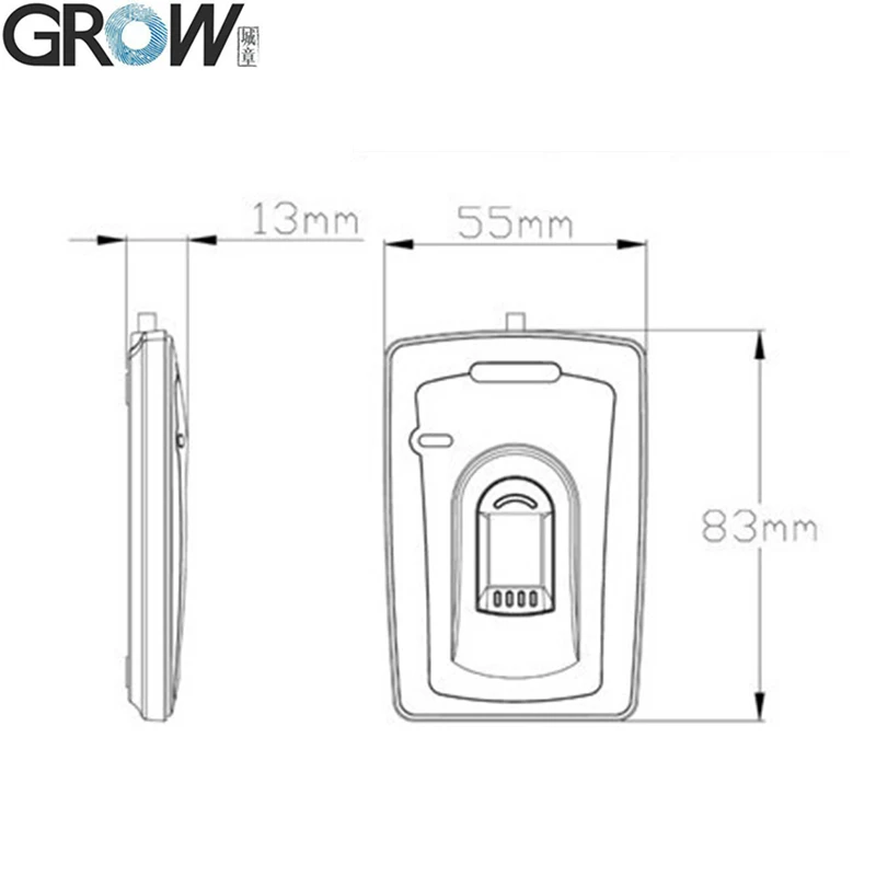 GROW R101S биометрический Настольный емкостный usb-считыватель отпечатков пальцев Сканер с Windows98, Me, NT4.0, 2000, XP, Vista WIN7, Android