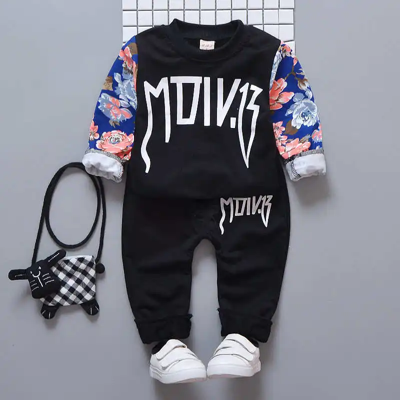 2pcs black 3 шт./компл. одежда для маленьких мальчиков и девочек, осенний комплект Зимняя детская одежда для малышей на свадьбу костюмы 1th подарок на день рождения От 2 до 4 лет - Цвет: 2pcs black