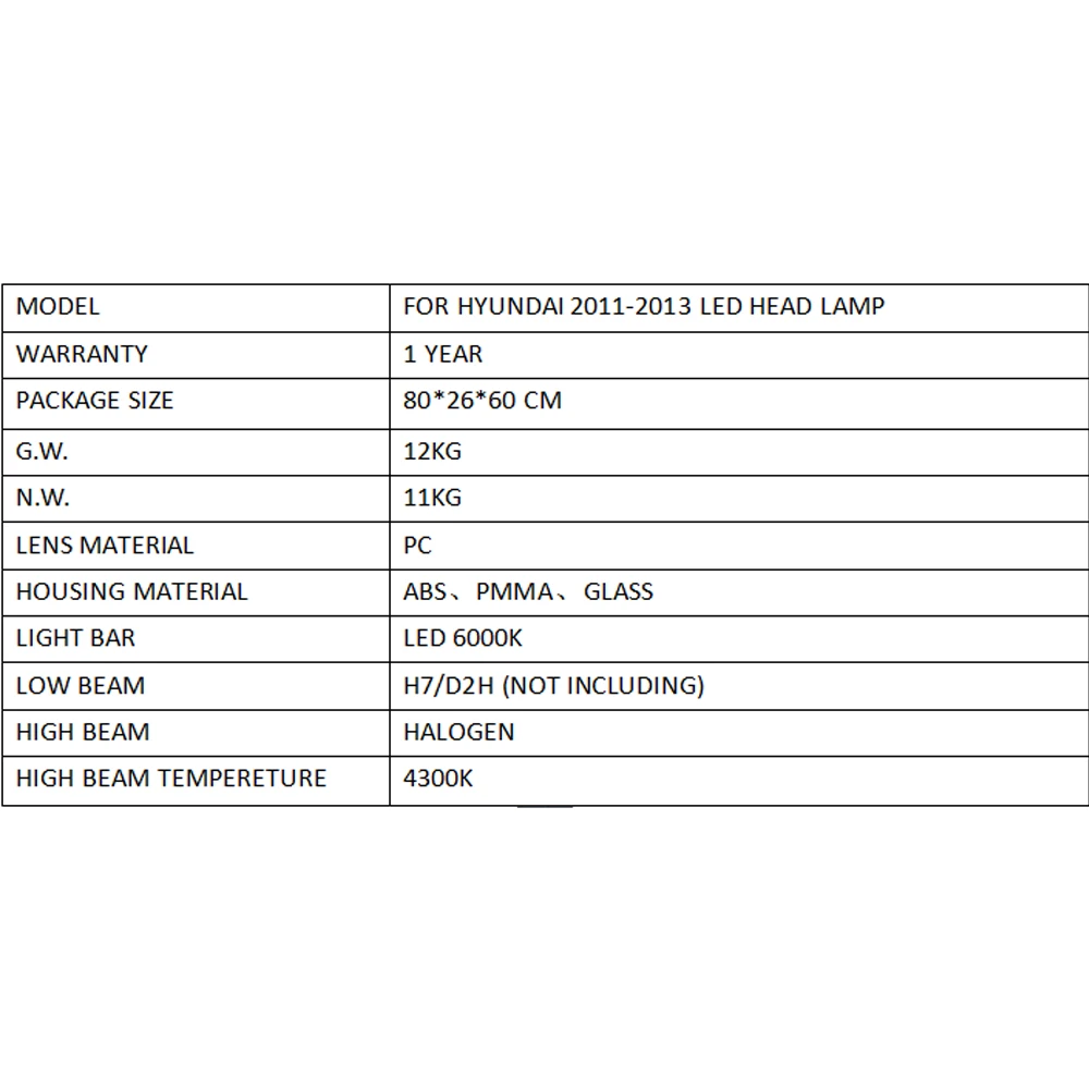 Для hyundai Elantra GT Coupe фара 2011 2012 2013 DRL фара в сборе