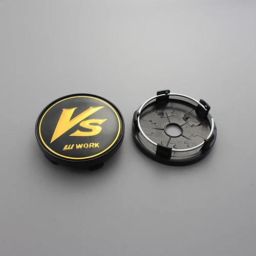 vs black cap KOM 60/55 мм клип Лучи volk ССР vs jp MS логотип эмблема наклейка Центр колеса крышки колпаков для rim колеса автомобиля-крышка 4 шт. Универсальный колпачок - Цвет: vs black cap