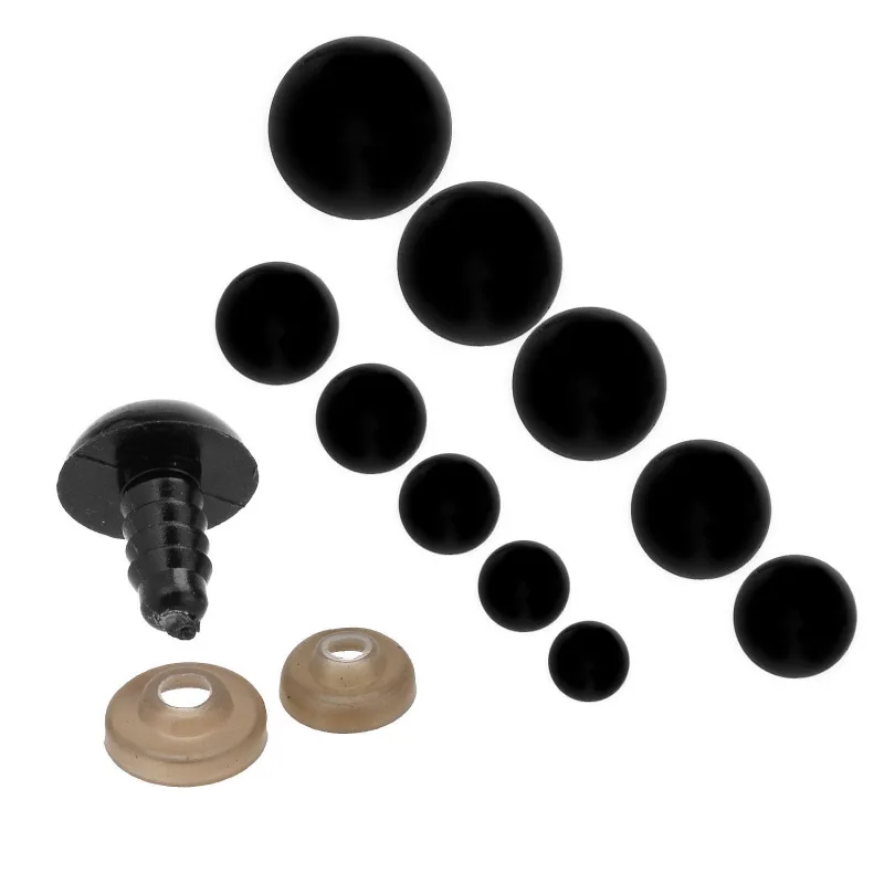 Новинка 100 шт. пластиковые шайбы для безопасных глаз черные винтовые глаза в