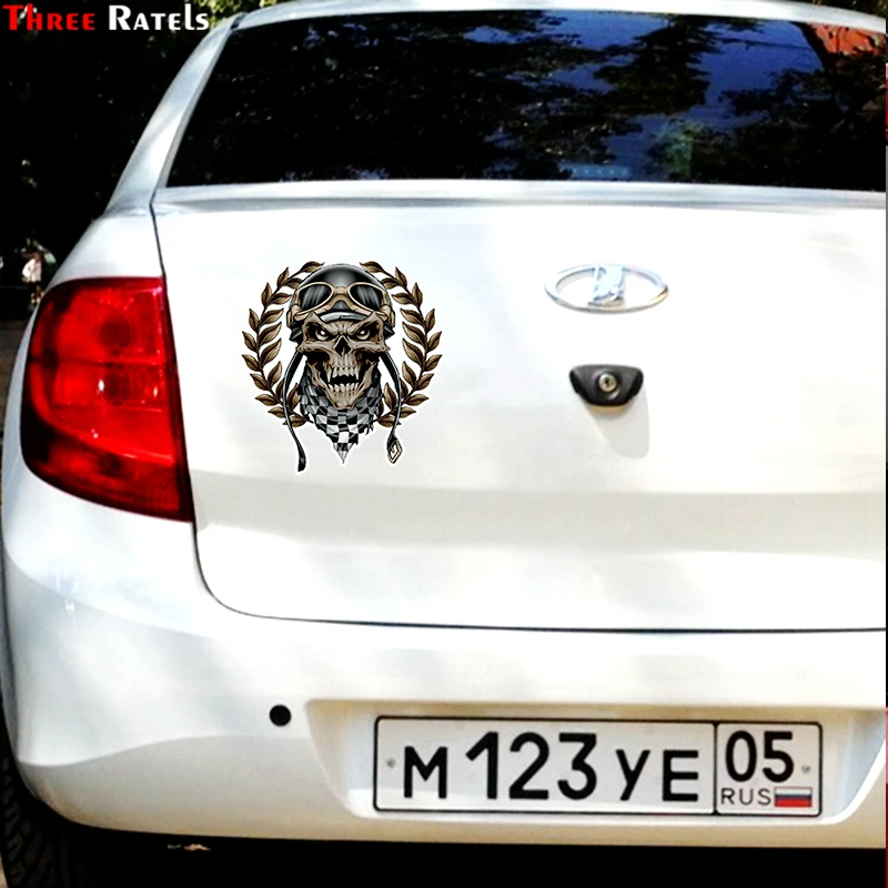 Three Ratels TZ 1552# 15x15см череп наклейки на авто машину автонаклейка стикер|Наклейки