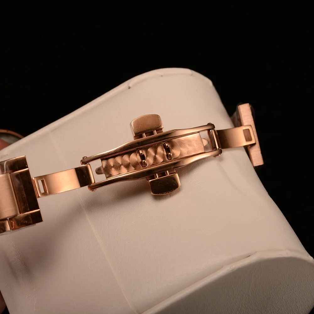 Reef Tiger/RT Luxury Automatic Watches for Women Rose Gold Diamond White Dial Ladies Bracelet Clock RGA1590 enlarge