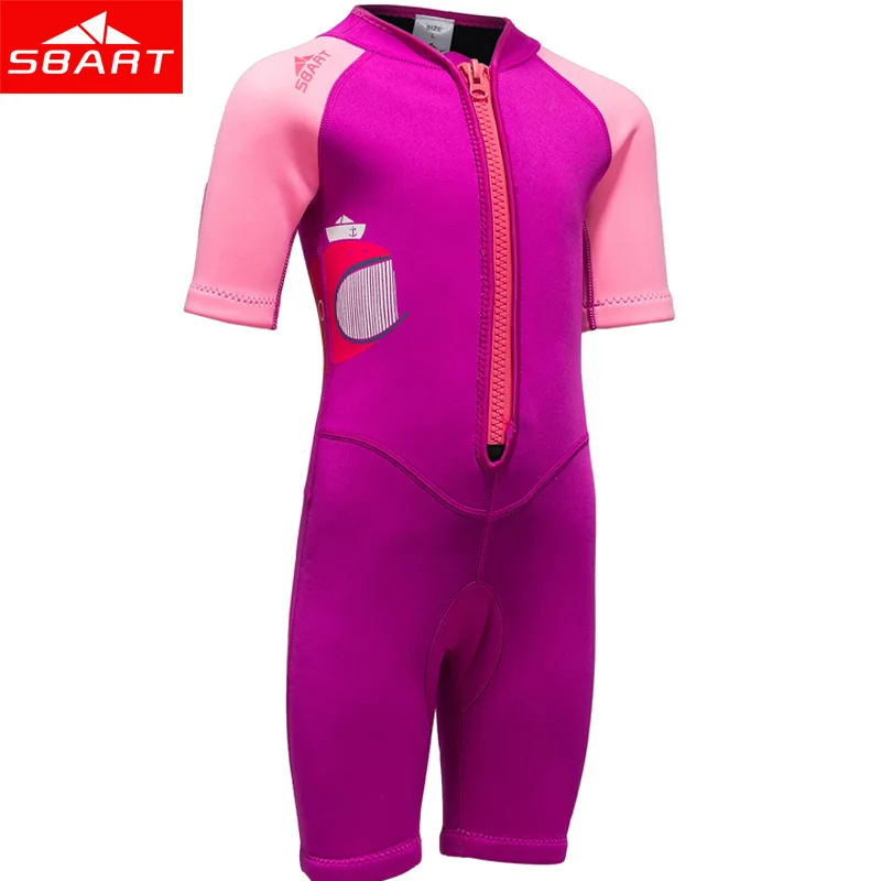 SBART 2mm Neoprene Shorty Wetsuit Kids For Swimming Boys Girls Sunscreen Surfing Scuba Diving Wet Suit Snorkeling Plus Size XXL | Спорт и