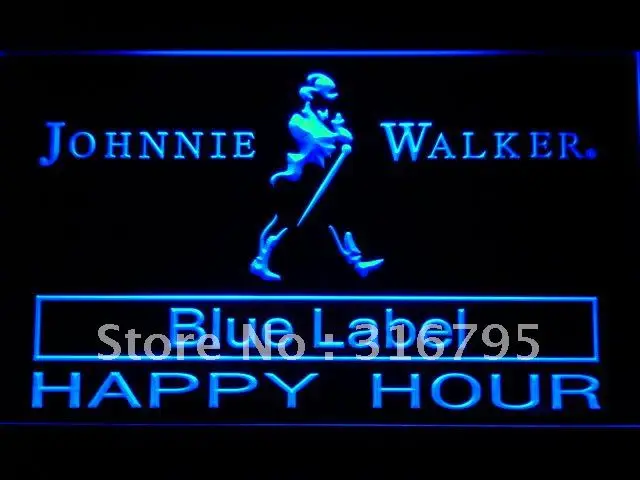 Светодиодный неоновый светильник 636 Johnie Walker Blue Label Happy Hour|sign|sign ledsign neon |
