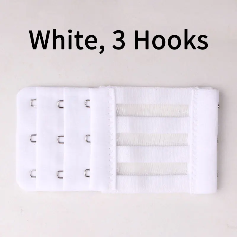 White 3 Hooks Эластичная Пряжка, удлиненная застежка на 4 крючка, удлиняющая грудь, застежка для бюстгальтера, удлиняющая бюстгальтер, 3 крючка и лента для глаз, три крючка, 4 крючка - Цвет: White 3 Hooks