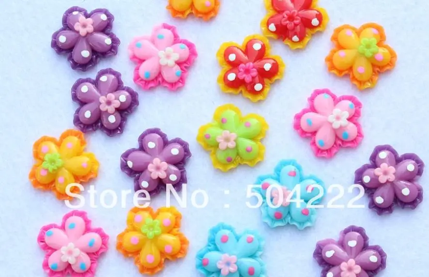 Набор из 100 шт Красочный красивый цветок полимерного материала Кабошоны Подвески