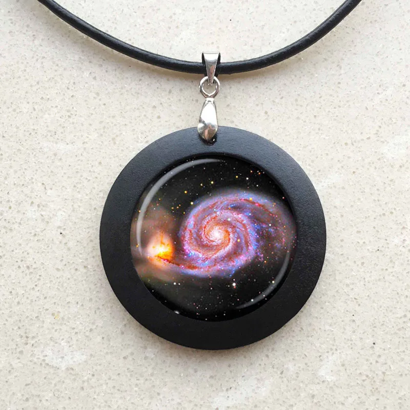 Черная Nebula Helix подвеска Nebula ювелирное изделие галактика рыба черное дерево ожерелье спиральная Туманность Созвездие Шарм Aquarius universe